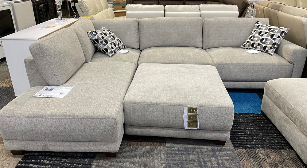 7083 Off White Fabric Sectional