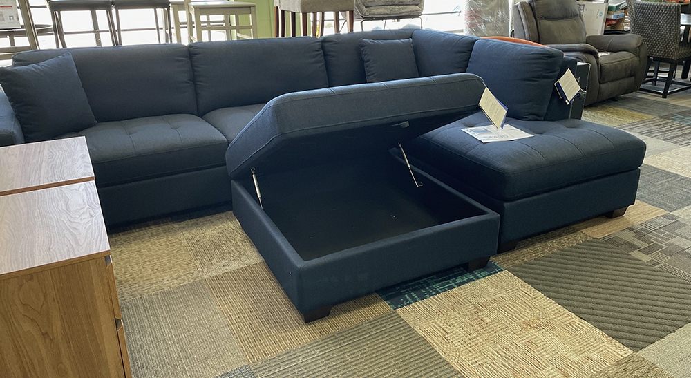 E1AF7 Blue fabric sectional