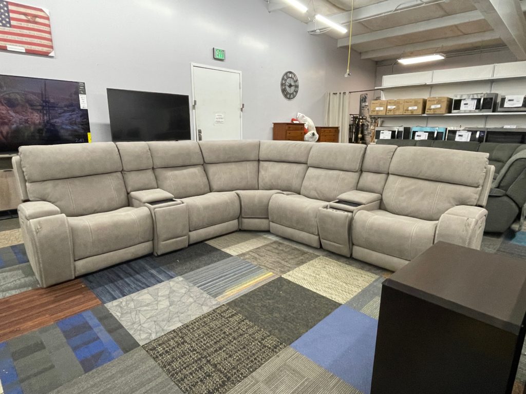 Light brown leather sectional