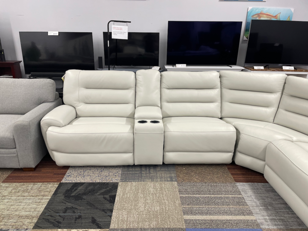 Off white leather sectional