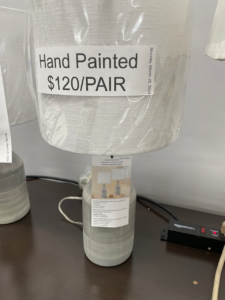 Hand painted table lamps