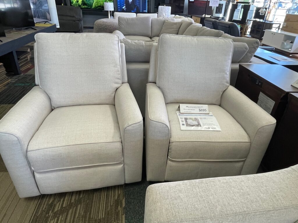 Light brown fabric chairs
