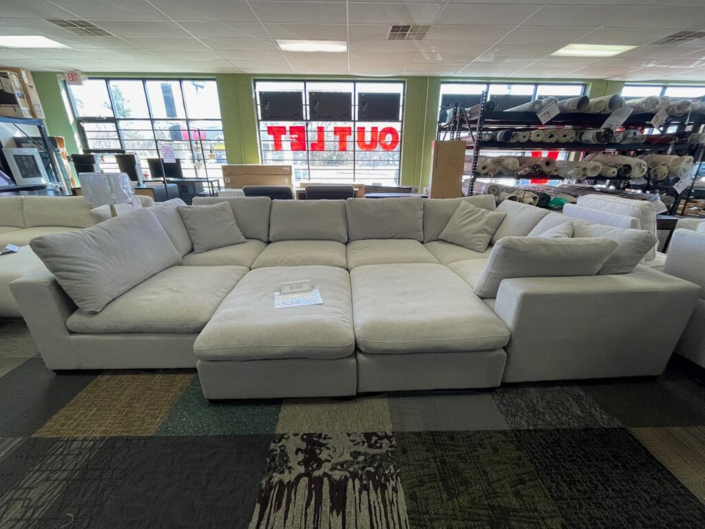 Light gray fabric sectional