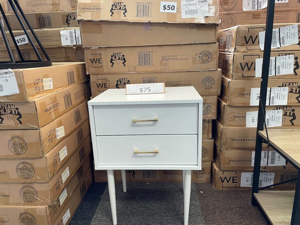 White wooden Bed stand