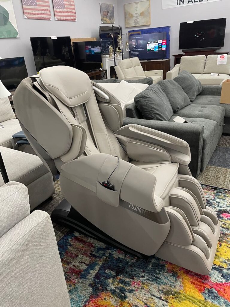Light beige padded lift chair