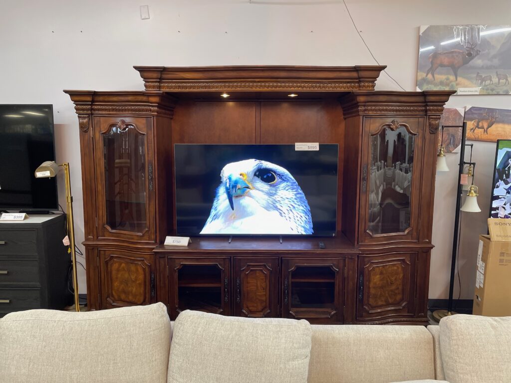 Large Fancy Wooden TV Console with 7 Doors