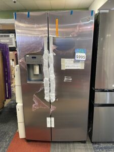 Refrigerator side-by-side with ice and water dispenser
