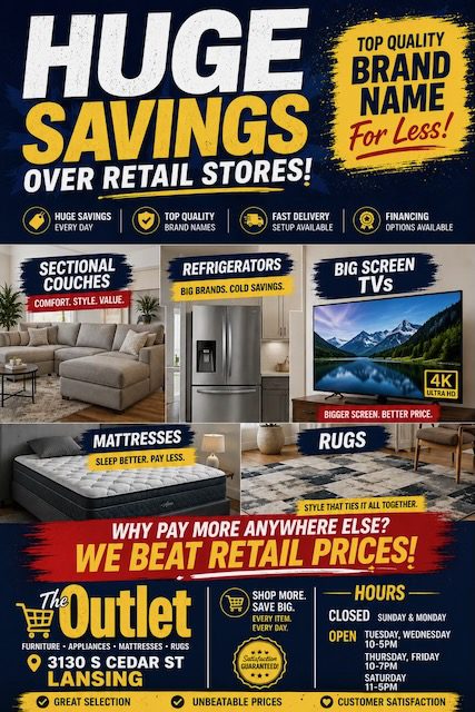 Huge Savings at the Outlet poster
