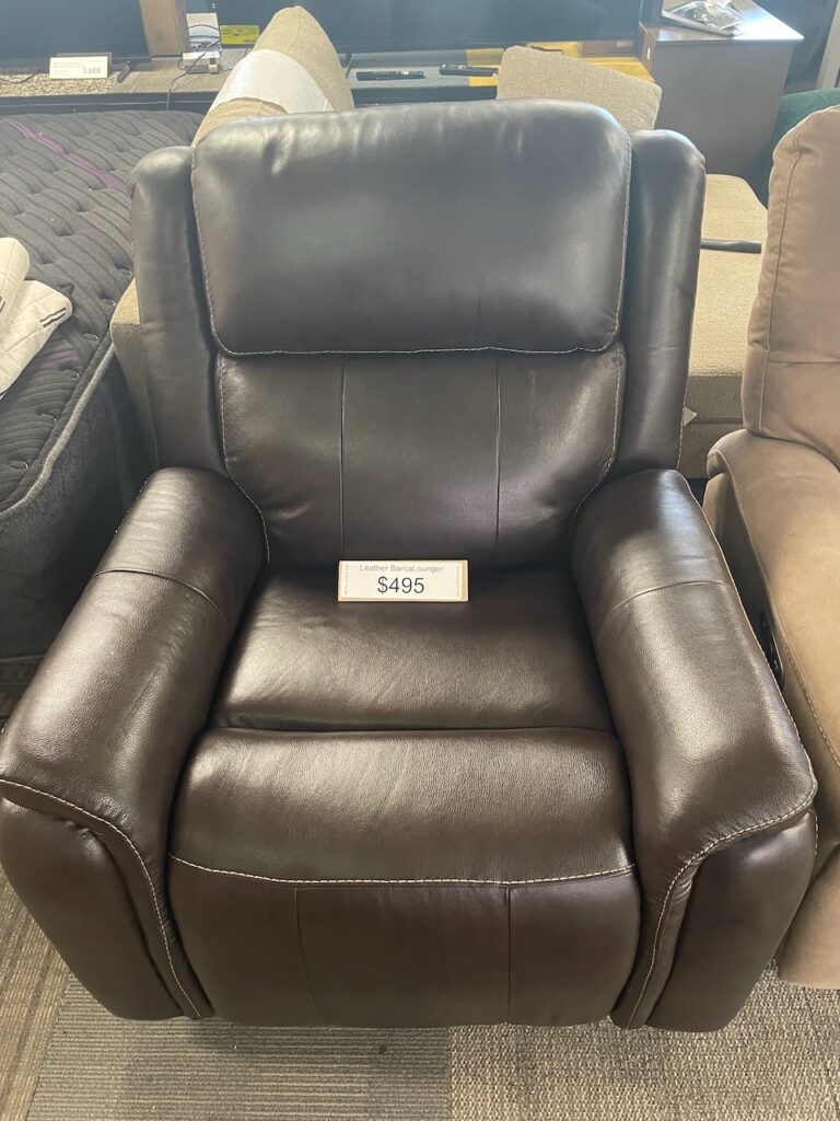 Dark brown leather recliner